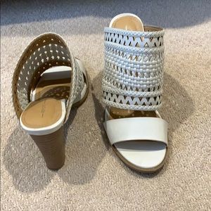 Report White Open Toed Mules